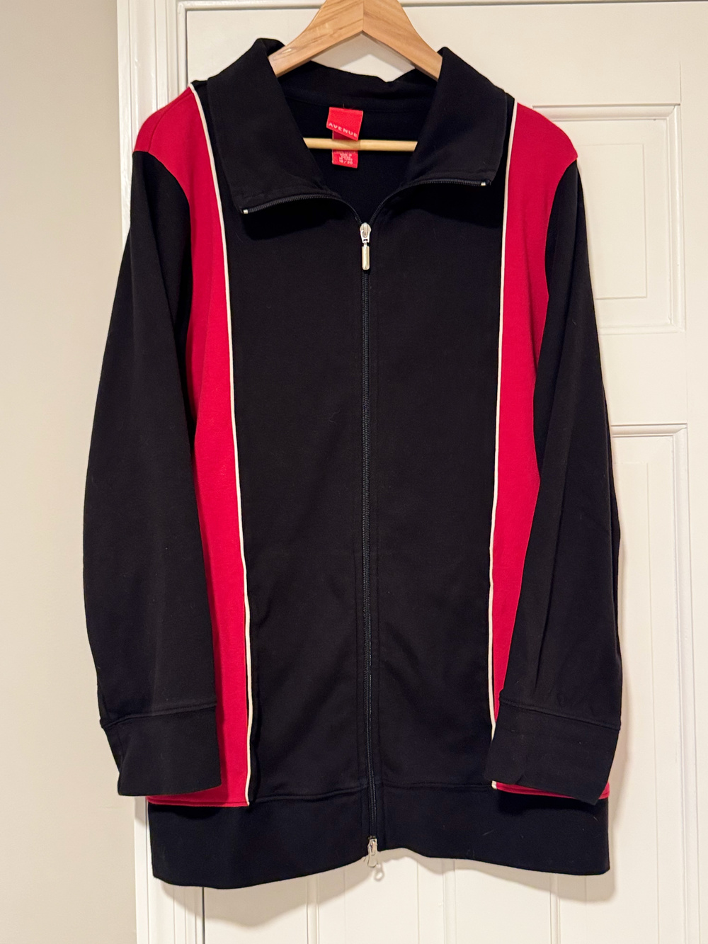 Vintage Avenue 18/20 Track Jacket NWT 100% Cotton Black Red Two Way Zip Y2K
